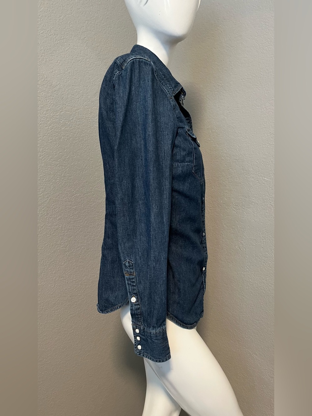 Women’s LEVI”S ICONS REINVENTED Cotton Dark Blue Western Denim Shirt Size M - Picture 5 of 14